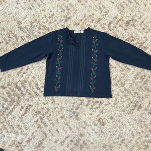 Shenanigans Embroidered Shirt - Navy Blue